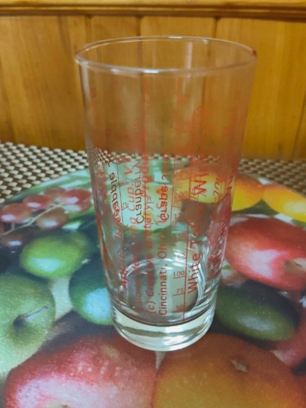Vintage Calorie-counting Portion Control Measuring Glass 6.5 in. Tall 2.5 in Dia